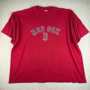 Y2K Russell Athletic Red Sox T-Shirt Mens XXL Red MLB Boston Sports‎ Distressed